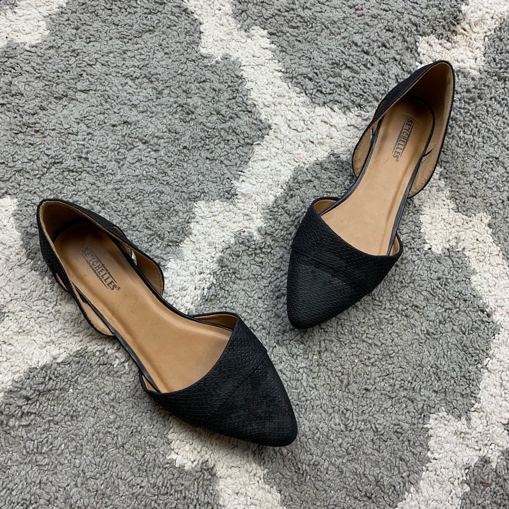 SEYCHELLES | Black Pointed Toe Ballet Flats